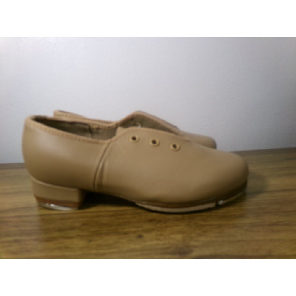 Dance Tap Shoes Bloch Adult 10M Tan Toddler Oxford Leather Lace Up Full Sole